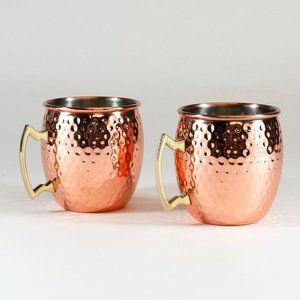 Eco One 20 oz. Copper Hammered Finish Moscow Mule Mugs, Set of 2